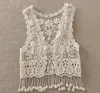 T Roomts Fashion Kind Matdler Kids Mabd Girls Vest Crochet Кружевый цветочный лостовый кардиган повседневные топы для кисточки Тассель 230620