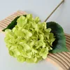 Dekorativa blommor hortensia macrophylla med blad simulering lollipop agaric rund blommor boll te bord dekoration vardagsrum