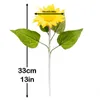 Dried Flowers 33cm Artificial Transparent Tube Single Sunflower Fake Plant Wedding Silk Bouquet Decoration Household Party Supplies