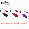 Poignées de tatouage EZ poignées de tatouage 25mm machine à cartouche en aluminium poignées tube couleur noire convient à toutes les machines rotatives à bobine de tatouage 230620