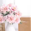 Fleurs séchées en soie rose artificielle, Bouquet de luxe de haute qualité pour la maison, mariage, décoration de salon, faux Arrangement