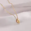 Stainless Steel Water Drop Charm Pendant Necklace Bohemia Party Link Chain Necklace For Women