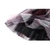 Skirts Korean Style 2022 Geometric Print Y2K Skirt VD1702 Women Purple Black Blue Long Midi Length Tulle Pleated Skirt J230621