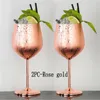 Şarap Gözlükleri 2 PCS Şarap Barosu Paslanmaz Çelik 188 Metal Wineglass Bar Şarap Şampanya Kokteyl İçme Kupası Takımları 230620