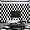 Wallpapers Black White Geometric Grid Wallpaper Roll Modern Design Living Room Bedroom Household Wall Paper