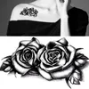 Tymczasowe tatuaże wodoodporne podwójna róża Tymczasowa tatuaż naklejka kwiat róża błysk Flash Sexy Fake Black Rose Tattoos Body Arm Arm Fake Tattoo Tattoo 230621