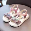 XZVZ Girls Sandals Sparkly Bow Princess Kids Shoes Non-slip Lightweight Girls Summer Sandals Childrens Party Shoes L230518