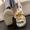 Slippers Women Graffiti Slippers Design Design Summer Platform Shoes Mules Flip Flops Street Sandals забивает плоские повседневные туфли для женщин J230621