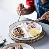 Servisuppsättningar Sektionerade plattor Keramiska rätter Dividerade avdelare Kids Tray Table Provey Portion Cotestar Set Separat ätande