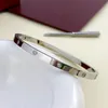 Amor pulseira de prata pulseira de ouro amantes designer de joias versão estreita 4mm 6mm joias de aço inoxidável casais pulseira de parafuso de alta qualidade designer de pulseiras