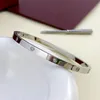 4mm 6mm skruvarmband kärlek Bangle Gold Designer smycken med skruvmejselälskare Juveler Silver Rose Titanium Steel Fast Color Zircon Stone Womens Mens Mens Jords