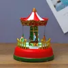 Party Decoration Christmas Village Glowing Music House Carousel Ferris Wheel 2023 Xmas Tree Ornament Present