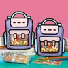 Bonbons Snack Emballage Ziplock Sacs Fourre-Tout Poignée avec Fenêtre Mignon Petit Enfants Dessin Animé En Plastique Scellé Stockage Des Aliments Gfit Paquet Sac