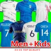 İtalya Futbol Formaları Oyuncu Versiyon Maglie Da Da Calcio Uzun Kollu Pellegrini Chiesa Barella Italia 2023 24 Futbol Gömlekleri Kadın Erkekler Set Çocuk Kiti Eğitim Üniforma