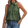 Women's Blouses Shirts Summer Sexy Off Shoulder Halter Lacing Chiffon Women's Blouses Elegant Fashion Solid Sleeveless Shirt Pullover Vest Tops Women J230621