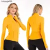 New 23ss Women Yoga Jacket Clothes Top Slim Yoga-Running Fitness Zipper Stand Collar Fit Manica lunga Allenamento sportivo lululemens Womens Yoga Jacket