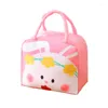 Dinnerware Sets Cute Lunch Bag Portable Cartoon Bento Box Kids Thermal Insulated Pouch School Container Tote Handbag