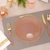 Disposable Take Out Containers Party Cutlery Clear Pink Plastic Plate Gold Silverware Cups and Napkins for 10 Guests 230620