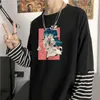 メンズTシャツファッションアニメバニタス長袖Tシャツのケーススタディ面白い漫画カワイイノエサマー日焼け止めストライプTシャツ