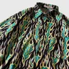 Men's T-Shirts Loose Casual Shirt Men's Mid-length Street Rock Flame Print Street Ami Khaki American Retro Full Print Short-sleeved Shirt 230620