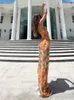 Платье с двумя частями Hirigin Женщины Летние сексуальные наряды красочные цветочные топы рукавов Y2K Slim Bandeau и повседневная эластичная длинная юбка Set Clubwear 230620