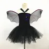 Abiti da ragazza per bambini Halloween Christmas Party Bat Mesh Tutu Dress Cosplay Girls Carnival Performance Costume fascia Wing 3Pcs Set