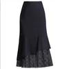 Kjolar svart höft wrap kjol kvinnor klänning mid längd spet spänd kvinna mode fiskstjärna kvinnor sommarkläder frmale