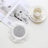 Tapetes de mesa com isolamento borlas porta-copos jogos americanos tigela de tecido de algodão almofadas de pote proteção simples resistente à sujeira elegante