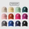 Casquettes de Baseball unisexe chapeaux Version coréenne C mot sauvage casquette souple Couple chapeau couleur bonbon pour les femmes Kpop 230620