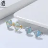 Stud ORSA JEWELS Exquisite Oval Shape Natural Aquamarine Stud Earrings in Solid 925 Sterling Silver for women Earings Jewelry GME04 230620