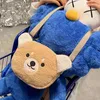 Bel çantaları Japon tarzı kawaii çanta kadınlar çizgi film peluş omuz crossbody küçük telefon çantası bolsa feminina