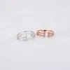 Cluster Rings Simple Designer Double Layer All Matching Real 925 Sterling Silver Fashion Luxury Adjustable Women Ring