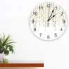 Horloges murales fleur de cerisier fleur printemps jaune gris grande chambre d'enfant montre silencieuse décor de bureau 10 pouces cadeau suspendu