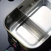 Ensembles de vaisselle Boîte à bento en acier inoxydable Déjeuner en métal étanche avec séparateur amovible pour enfants et adultes (noir)