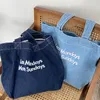 Abendtaschen Retro Denim Umhängetasche Große Kapazität Tote Student Schule Gestickter Buchstabe Frauen Casual