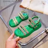 Girls Sandals Rhinestone Sandal Summer Shoes Kids Designer Shoes Childrens Sandals Open Toe Soft Shoes 2022 L230518