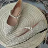 Scarpe eleganti Autunno Donna Décolleté con strass Sposa Moda Dolce Piazza Tacchi alti Festa da ballo Donna da sposa Taglia grande