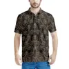 Polo Masculino Padrão Boho Elefante Boêmio Estampas Tatuagem Vintage Camisa Pólo Masculina Marca Manga Curta Roupas de Verão Drop 230620