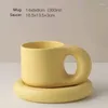 Muggar kreativa färgglada fett keramik med tefat kaffe mugg mjölk te office koppar dricksvaror födelsedagspresent till vänner