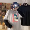 メンズTシャツファッションアニメバニタス長袖Tシャツのケーススタディ面白い漫画カワイイノエサマー日焼け止めストライプTシャツ