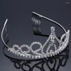 Fermagli per capelli Corona per bambini Moda semplice Strass Gocce di cristallo pregiato Princess Barrette 180517-2