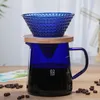 Coffeware setleri shxing v60 cam menzilli kahve sunucusu üzerine dökülür 300ml 500ml kara damla pot barista serkolator net kettle bira 230620