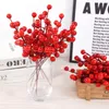 Neue 5/10 Stücke Weihnachten Rote Beeren Zweige Kirsche Staubblatt Weihnachtsdekorationen Für Zuhause Baum DIY Kranz Garland Hochzeit Künstliche Blume