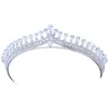 Tiaras de lujo Cubic Zirconia Sparking Wedding Crown Tiaras Marquesa-Cut Zircon CZ Prom Crown Coronet Crystal Hair Jewelry 230620