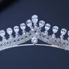Tiaras de lujo Cubic Zirconia Sparking Wedding Crown Tiaras Marquesa-Cut Zircon CZ Prom Crown Coronet Crystal Hair Jewelry 230620