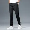 Mens Pants Spring Summer Jogger Men Fashion Drawstring Casual Knitted Fabric Threaded Foot Thin Trousers Male Brand 230620