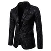 Abiti da uomo Blazer Gold Jacquard Bronzing ass Abito floreale Mens Single Button Jacket Abito da sposa Party Stage Cantante Costume 221010