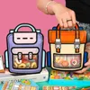 Söt ryggsäck Stående godispåsar Zip Lock Cookie Gift Plastpåse för kex Bakning Paket Kids Födelsedagsfest