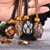 Подвесные ожерелья Quartz Crystal Stone Collese с вязаным шнурным индейцами амулеты подарки для женщин мужчин