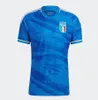 Italien Soccer Jerseys Player Version Maglie da Calcio långärmad Pellegrini Chiesa Barella Italia 2023 24 Fotbollströjor T Kvinnor Män Set Kids Kit Training Uniform